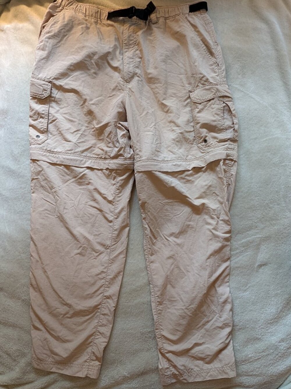 MENS REI KHAKI PANTS Zip Convertible Shorts L Large L30 30 Tan Work Outdoors